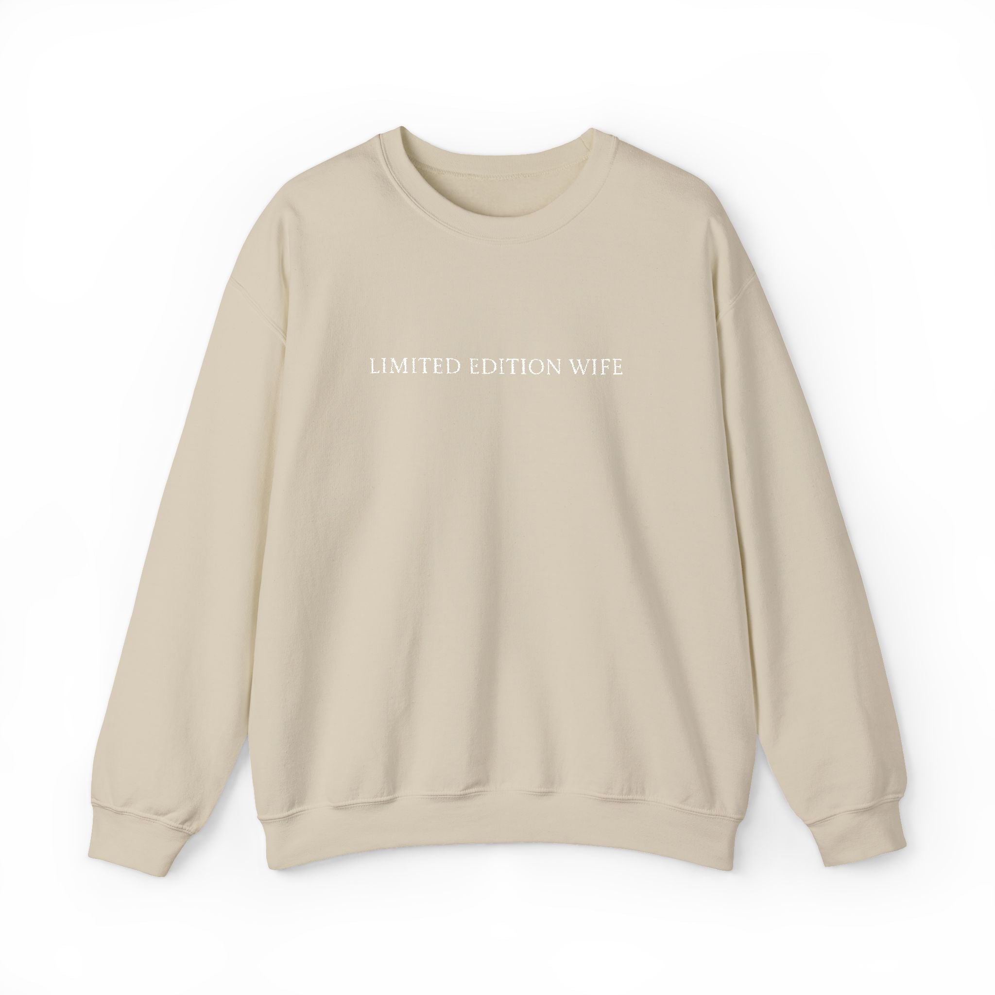 Limited Edition Wife Crewneck Sweatshirt — Sand Embroidered Pullover