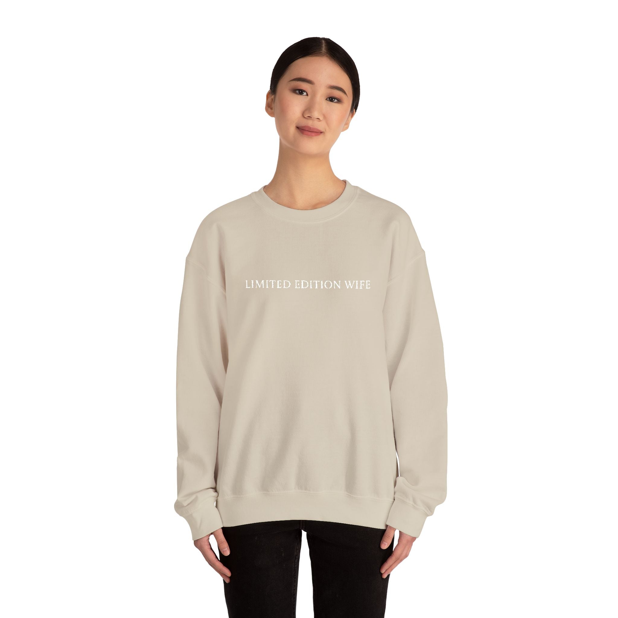 Limited Edition Wife Crewneck Sweatshirt — Sand Embroidered Pullover